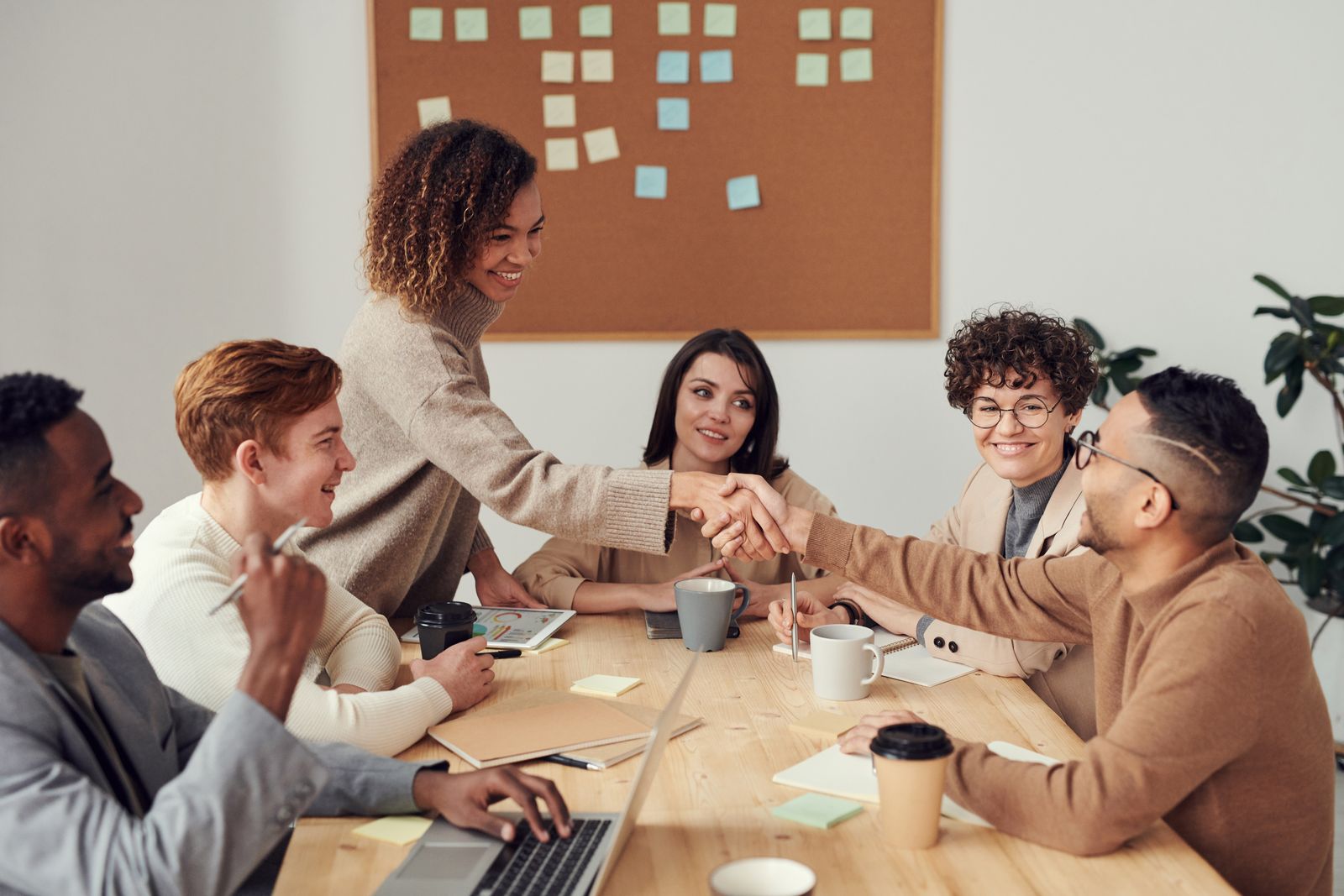 Business team reviewing financial performance